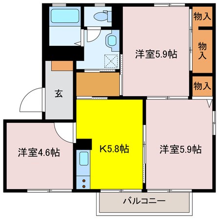 ヴィルヌーブ・スズカ C棟の物件間取画像